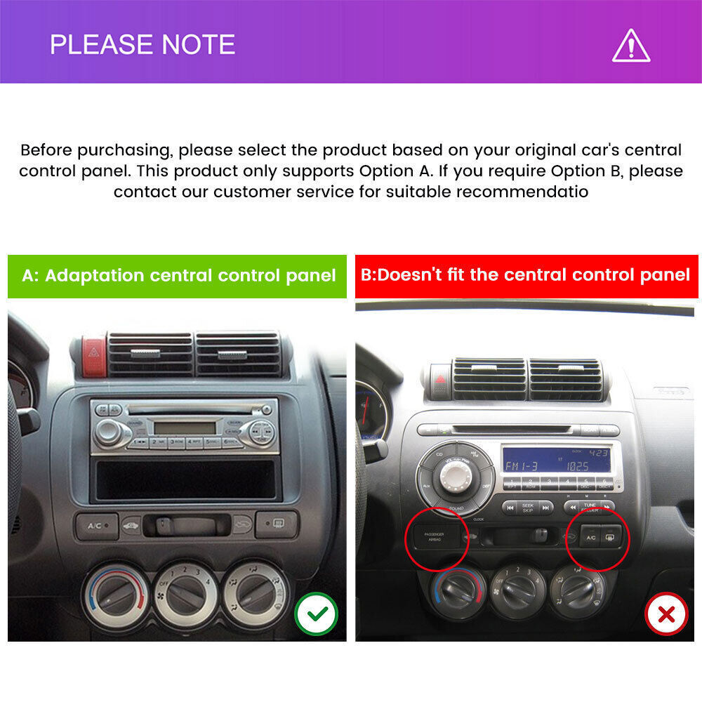 9” Car Radio Stereo GPS WiFi BT For Honda Fit Jazz 2006-2008 Carplay Android 14
