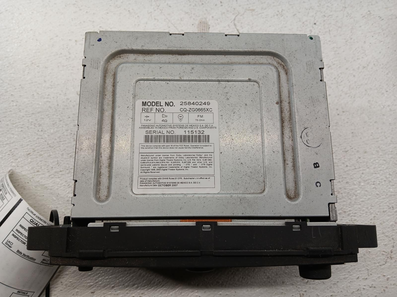 07 08 Suburban 1500 Radio Opt UVA *Aux Port Damage* *May Need Programming*