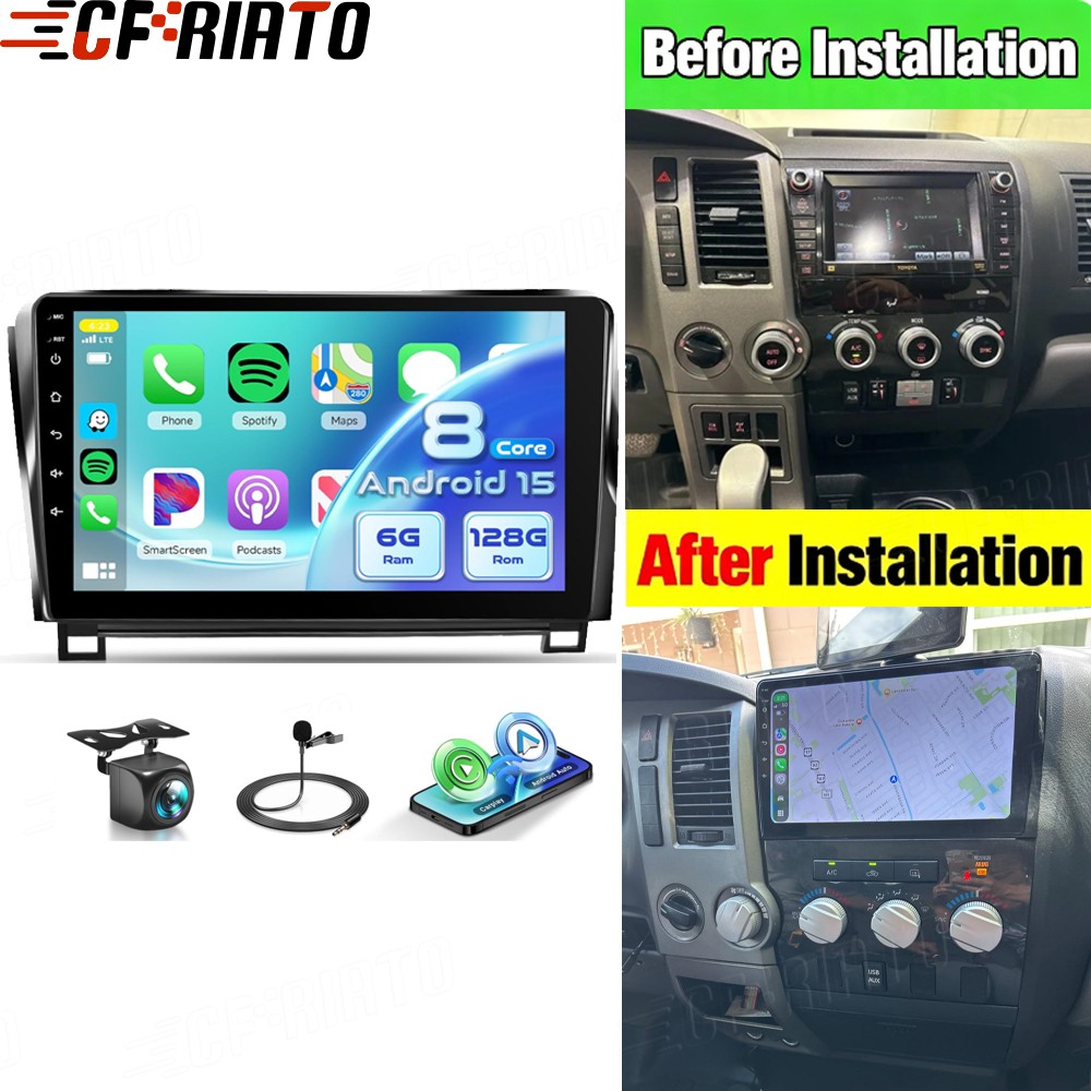 6+128GB Car GPS Radio Carplay JBL For Toyota Tundra 2007-2013 Sequoia 08-19 Cam