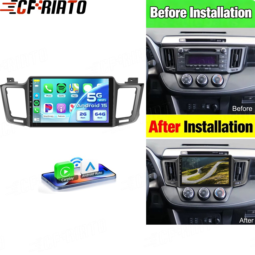 10.1″ For Toyota RAV4 2013-2018 Carplay Car Stereo Radio GPS BT NAVI Android 15