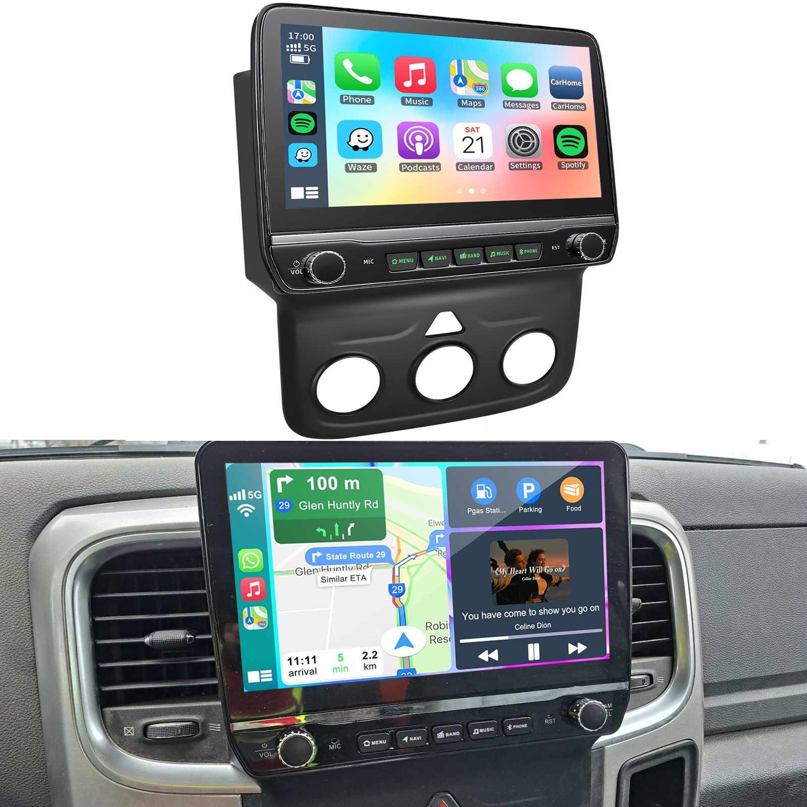 Car Radio Stereo Carplay Navi For 2013 2014 2015 2016 2017 2018 Ram 1500 2500