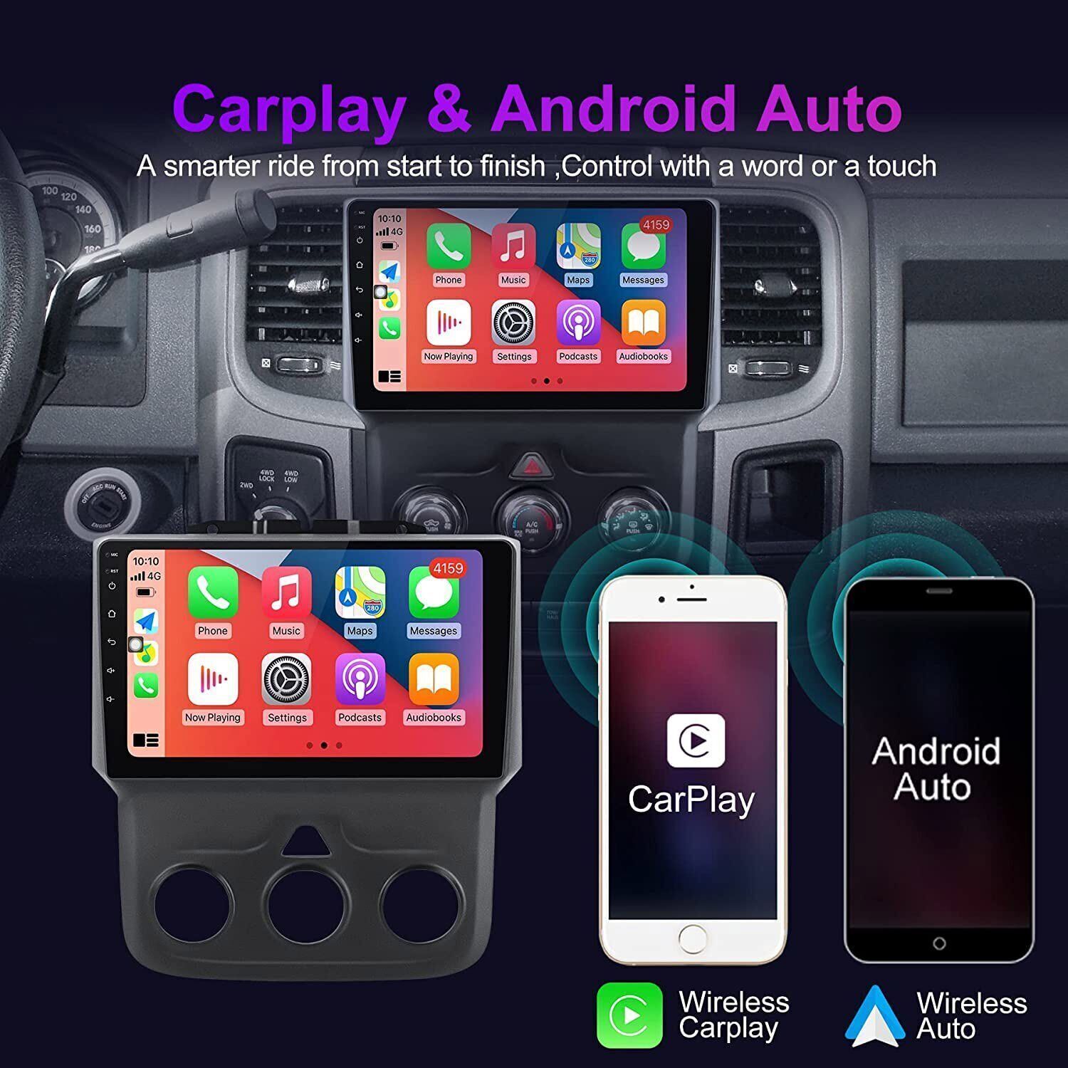 4+64G Android 15 Carplay Radio Stereo For Dodge Ram 1500 2500 3500 2013-2018 GPS