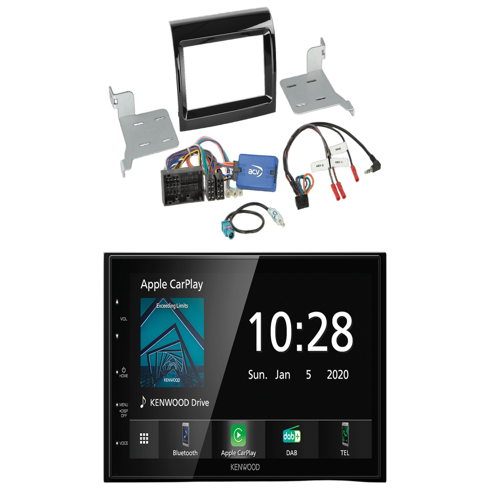 Kenwood DMX5020DABS Radio DAB with installation kit for Citroen Jumper (250) from 05/2014