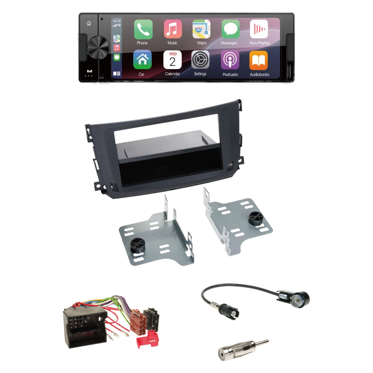 Ampire CPR60 Radio DAB + Bluetooth with installation kit for Smart Fortwo from 2010