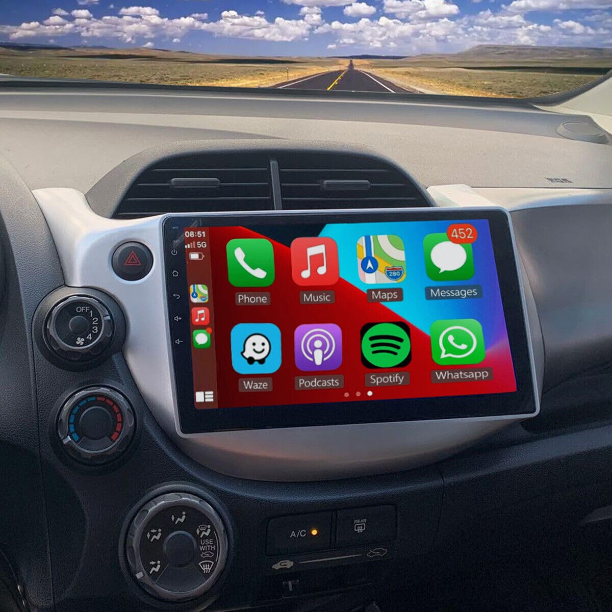 For Honda Fit 2009-13 Android 15 Car Stereo Radio WiFi CarPlay GPS Navi 10.1inch