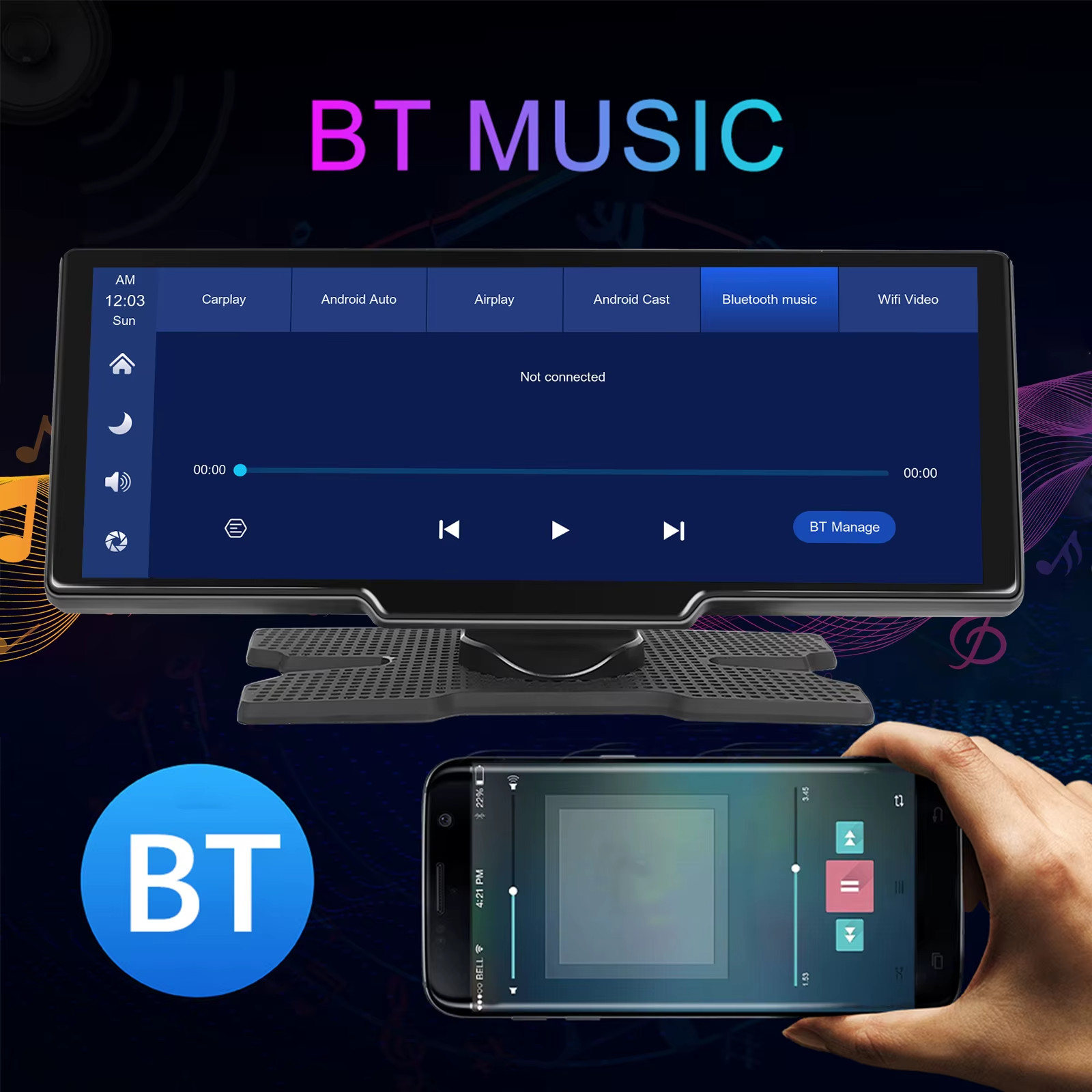 🚗 10.26″ Wireless CarPlay Android Auto Smart Screen Dash Monitor + Cameras