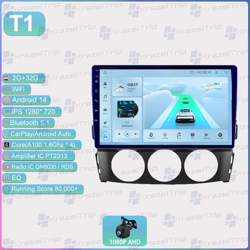 9″ Android 15 Stereo GPS Navi for Mazda Miata MX-5 2006-2015 Car Radio Carplay
