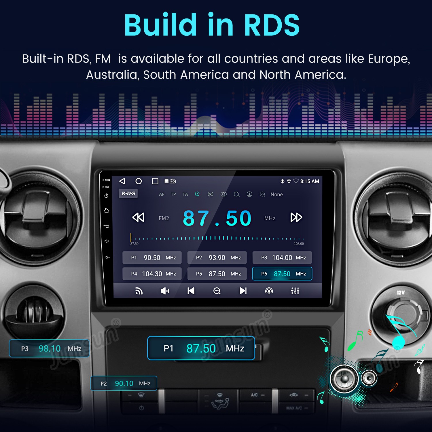 Carplay Android15 4+64GB Car Stereo Radio GPS Navi For Ford F-150 F150 2009-2012