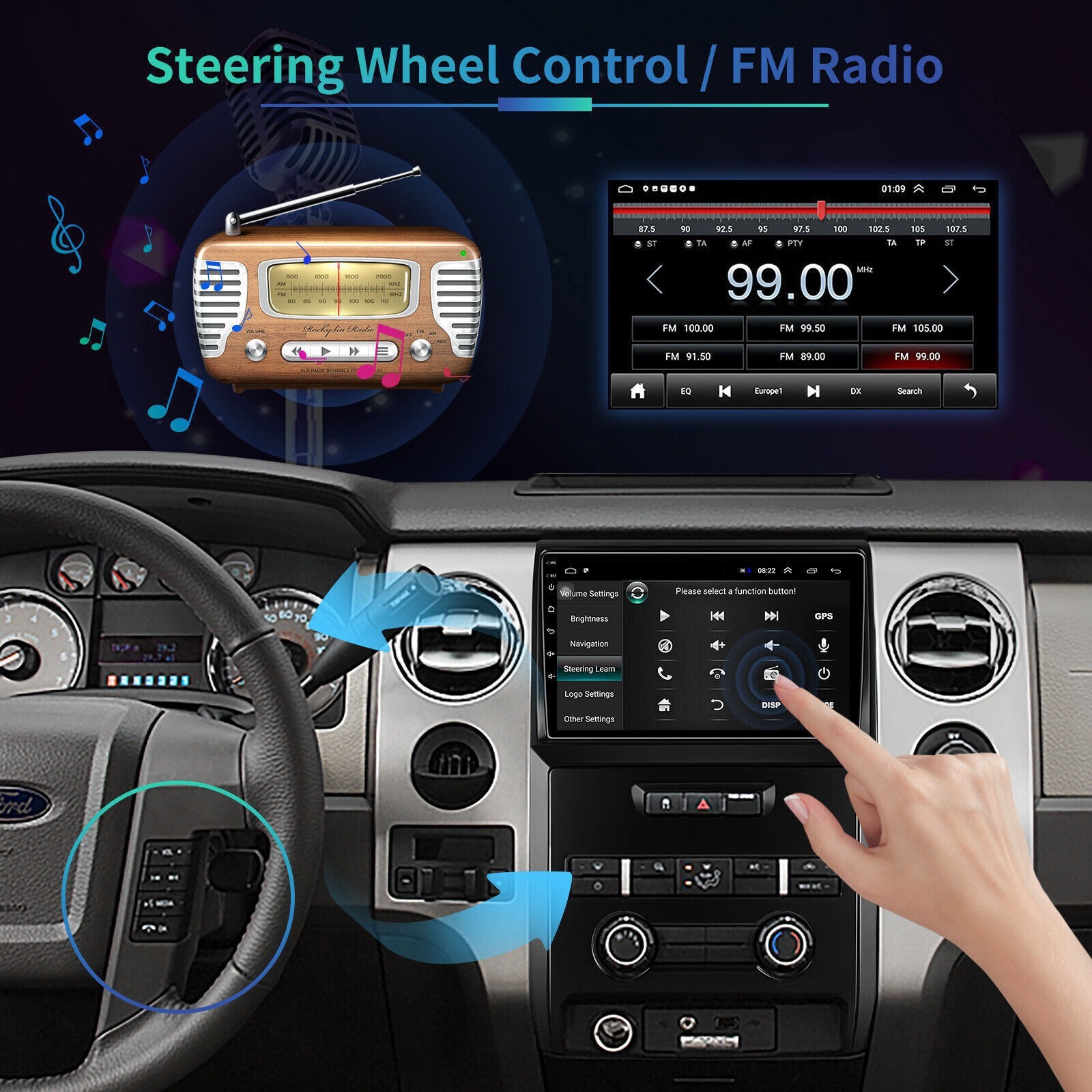 Fits For Ford F-150 2009-2014 Wifi Carplay Android 14.0 Stereo Radio GPS Navi