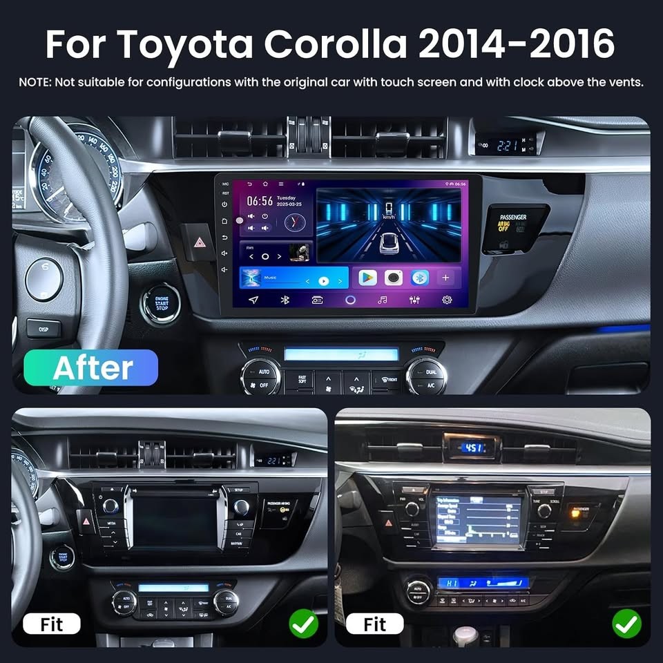 Jingelsye CarPlay Radio for 2014-2016 Toyota Corolla 10″ GPS BT WiFi