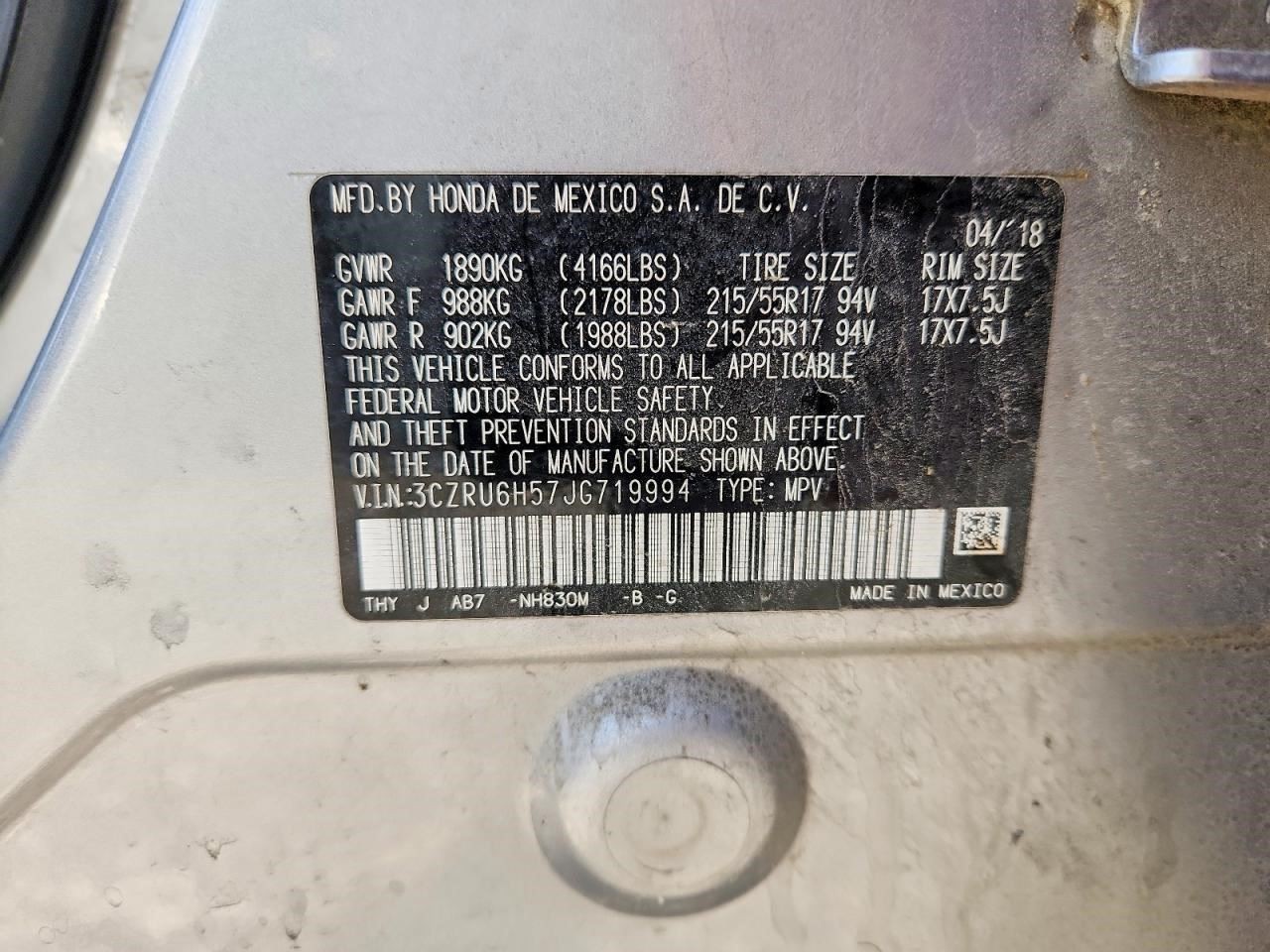 Audio Equipment Radio US Market Display And Receiver EX Fits 18 HR-V 2165754