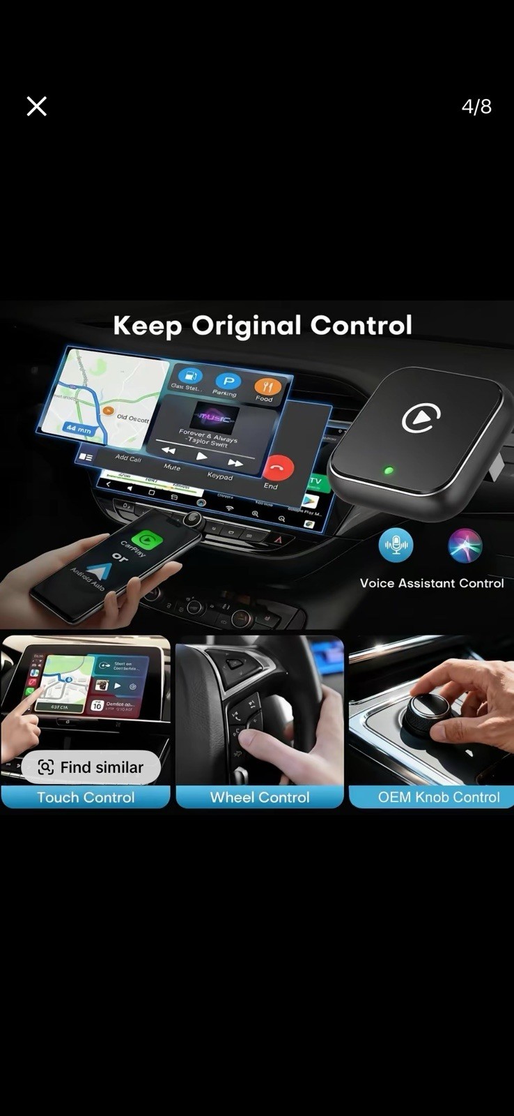 USB Wireless CarPlay Adapter Dongle box Plug ＆Play For iPhone Apple Wireless