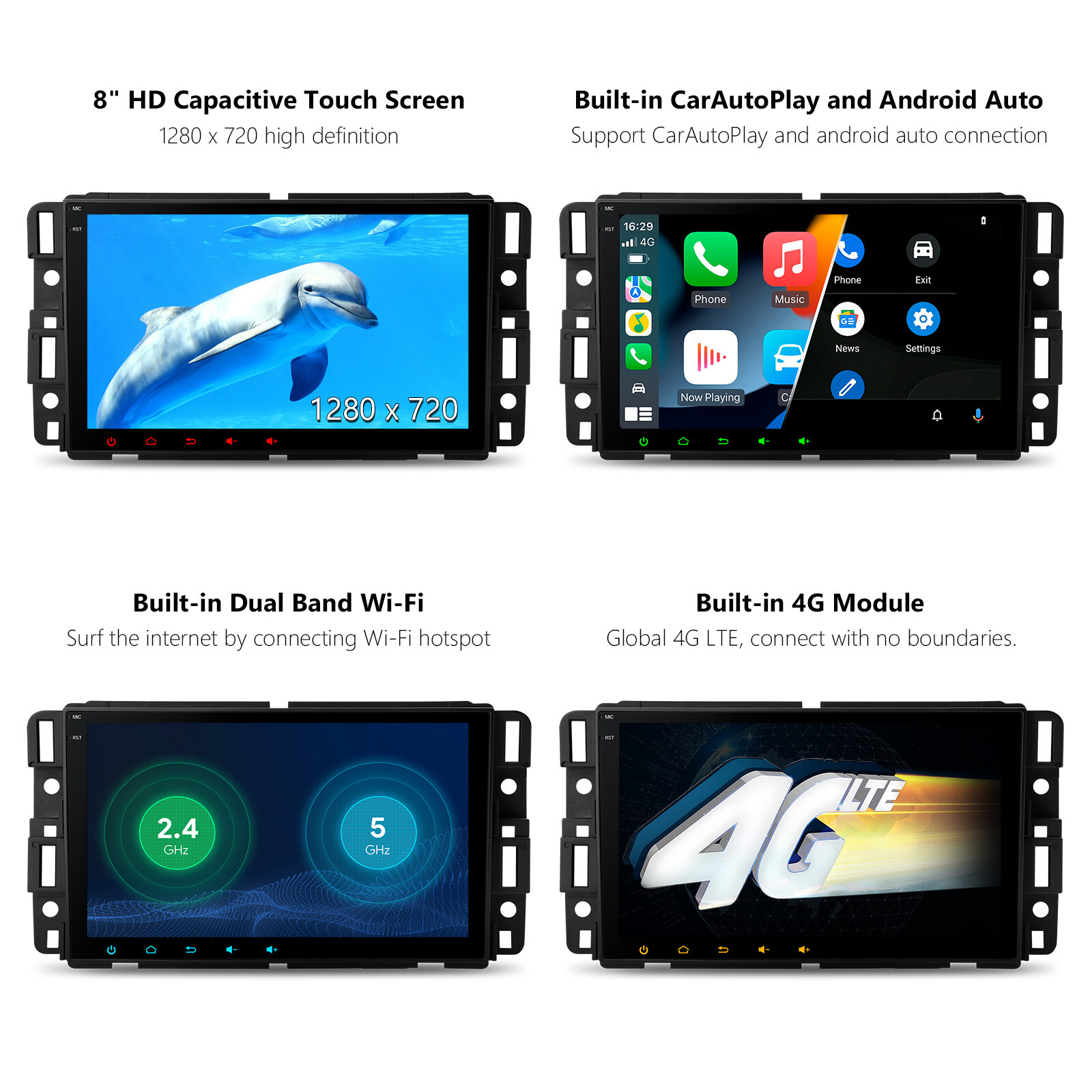 Android 14 8-Core 64GB Car Stereo GPS Radio 4G WIFI For Chevrolet GMC HUMMER H2