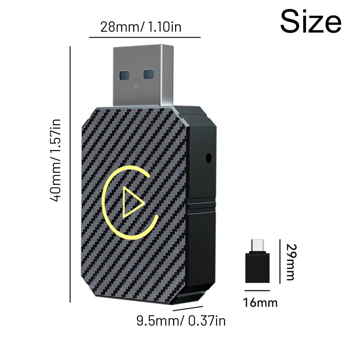 Auto Car Play Wireless Adapter CarPlay Wireless Adapter for iPhone IOS- Android
