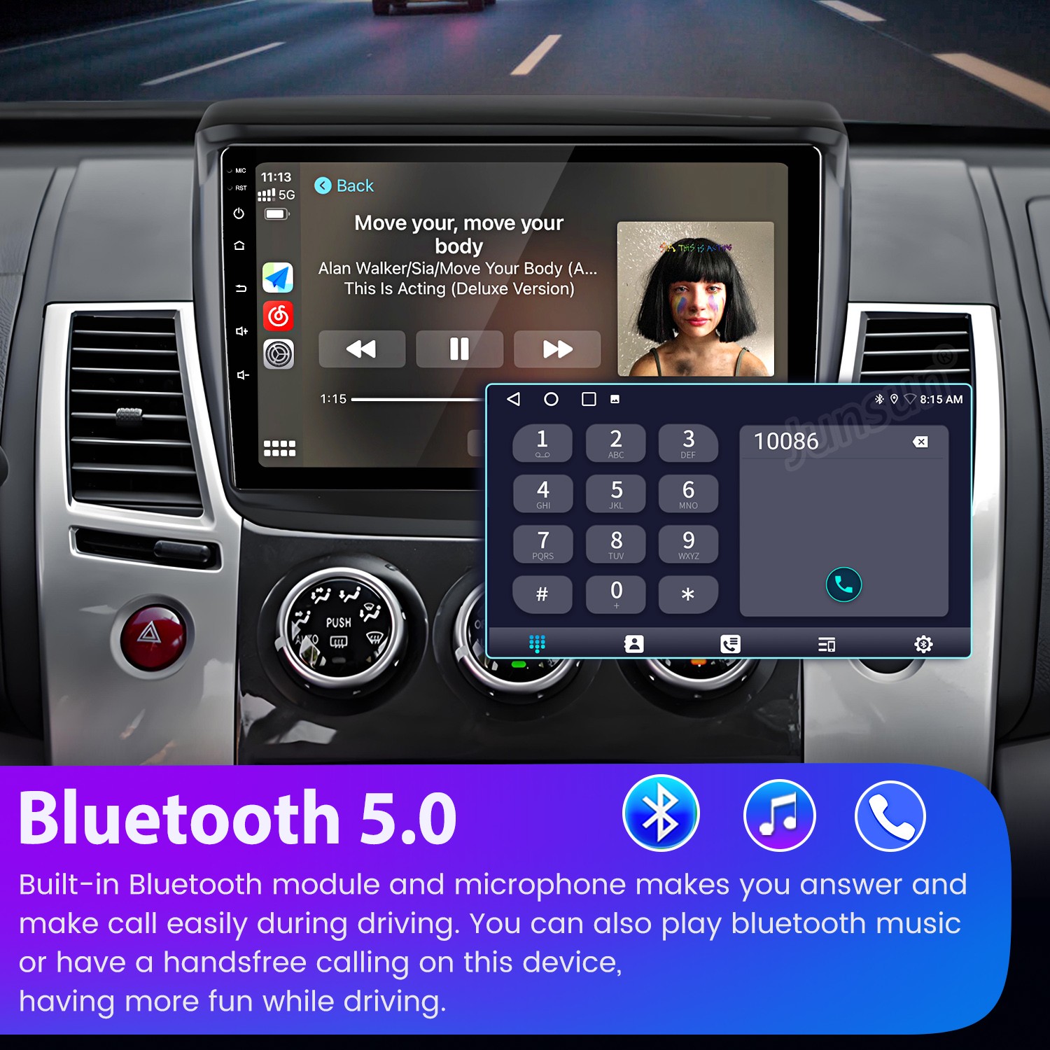 9″For Mitsubishi Pajero Sport 2 L200 Triton 8Core 6+128G Android14 Carplay Radio
