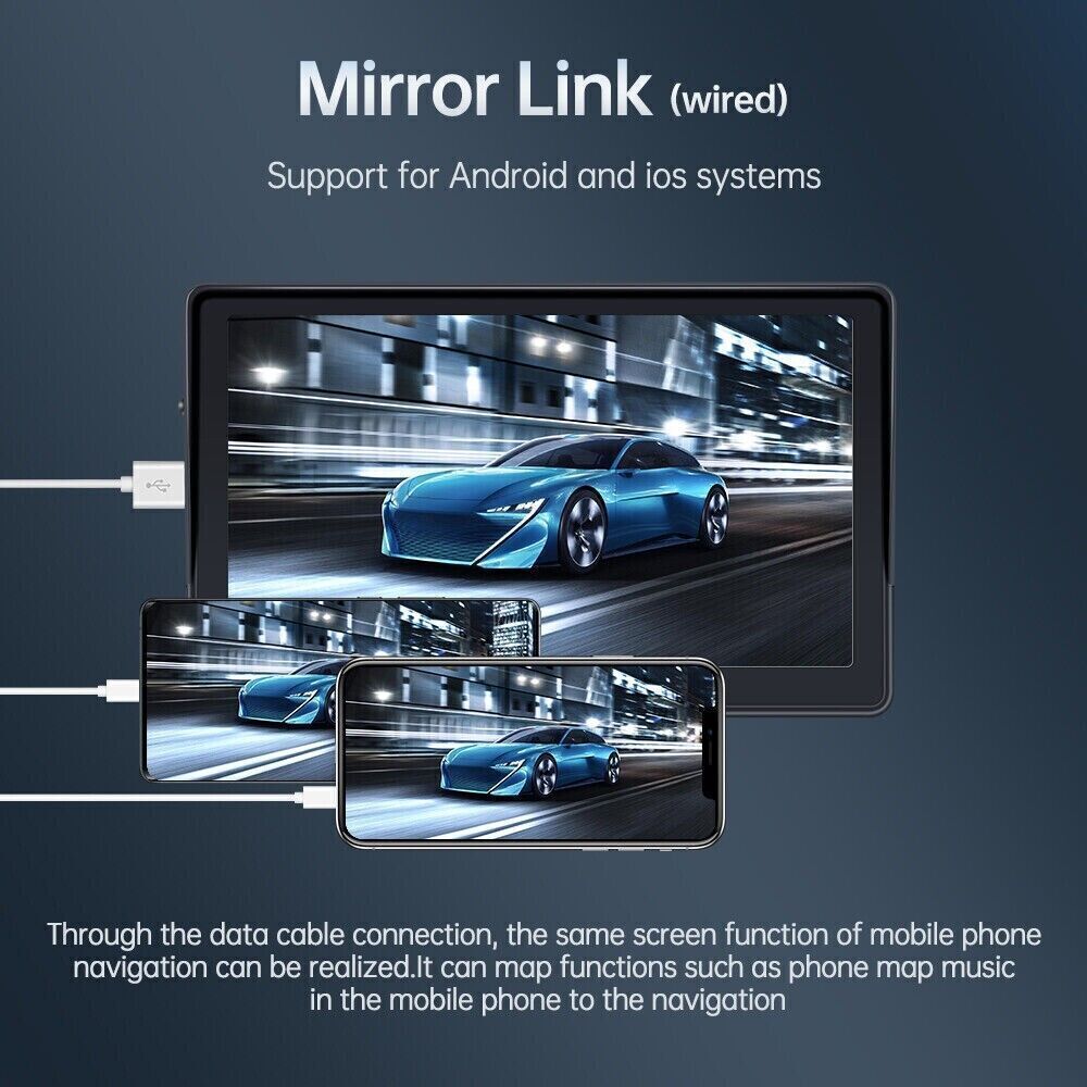 7″ Portable Car Stereo Radio Wireless Apple CarPlay Android Auto Touch Screen