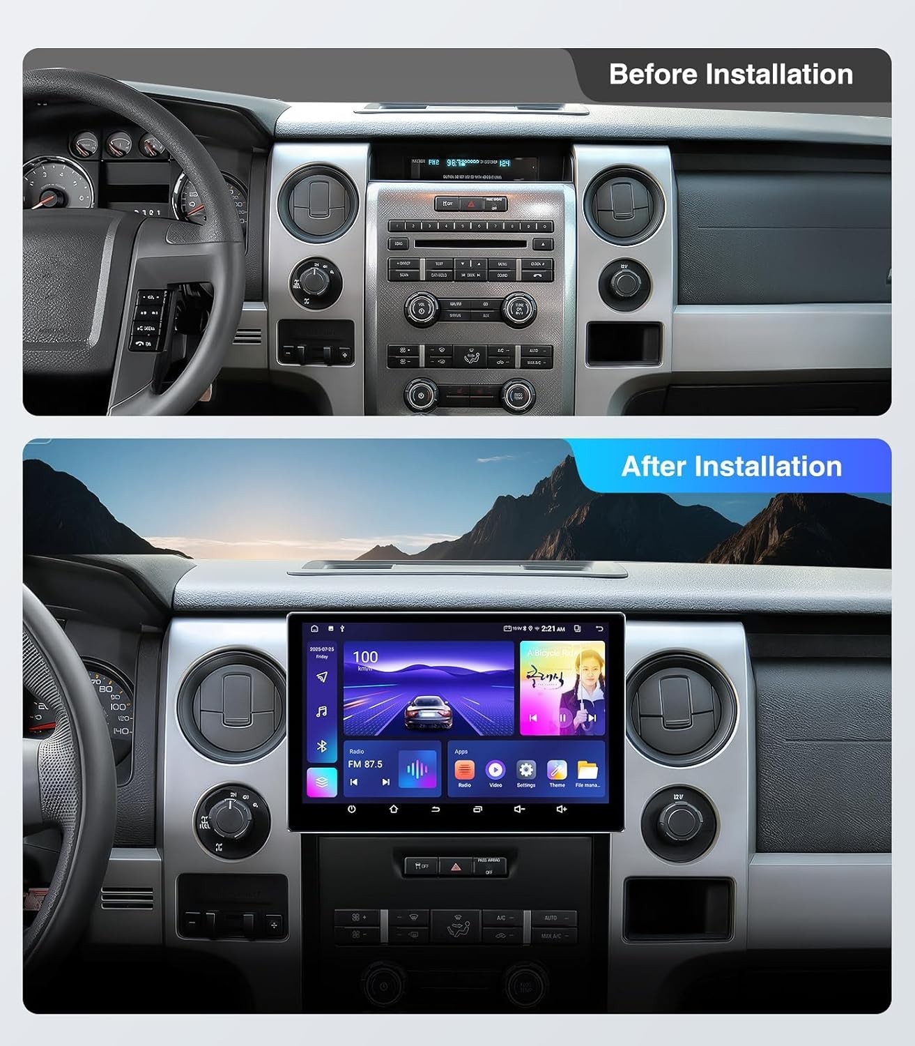 11.5″ 4+64G Car Radio Stereo Upgrade for Ford F150 2009-14 STX XL GPS NV WiFi BT