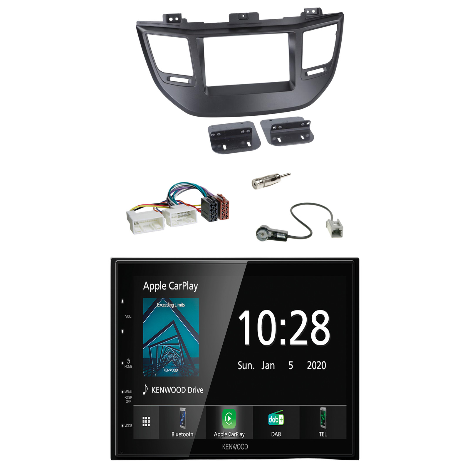 Kenwood DMX5020DABS Radio DAB with installation kit for Hyundai Tucson (TL) 2015 onwards