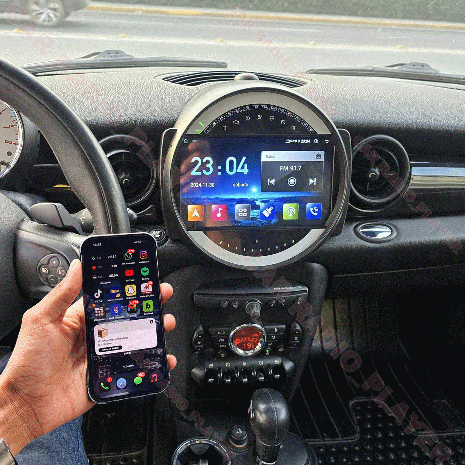 Android 15 Auto Carplay Car Stereo Radio GPS 2+64G For BMW Mini Cooper 2007-2014