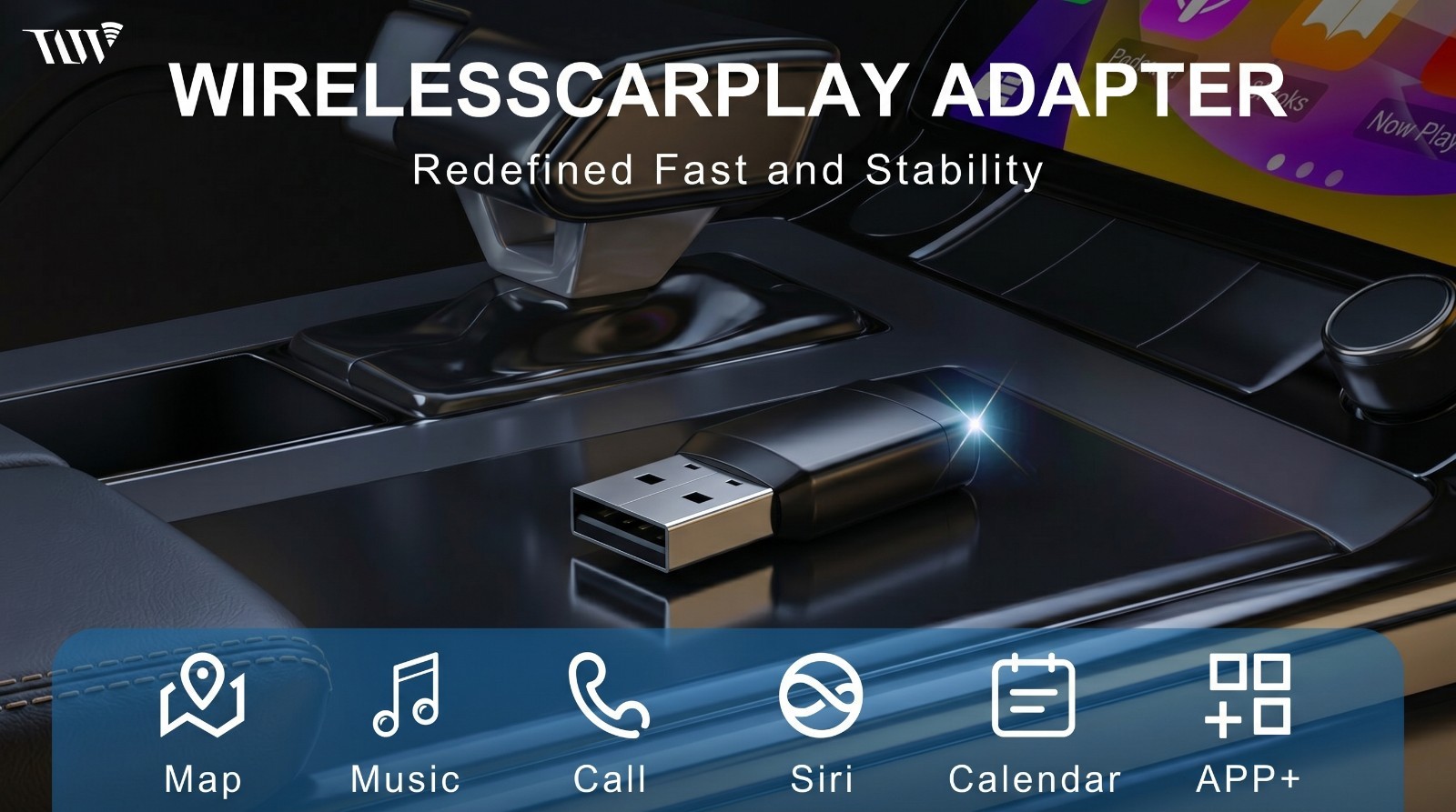 TrolinkTek 2-in-1 Wireless CarPlay/Android Auto Adapter USB Plug&Play Dongle US