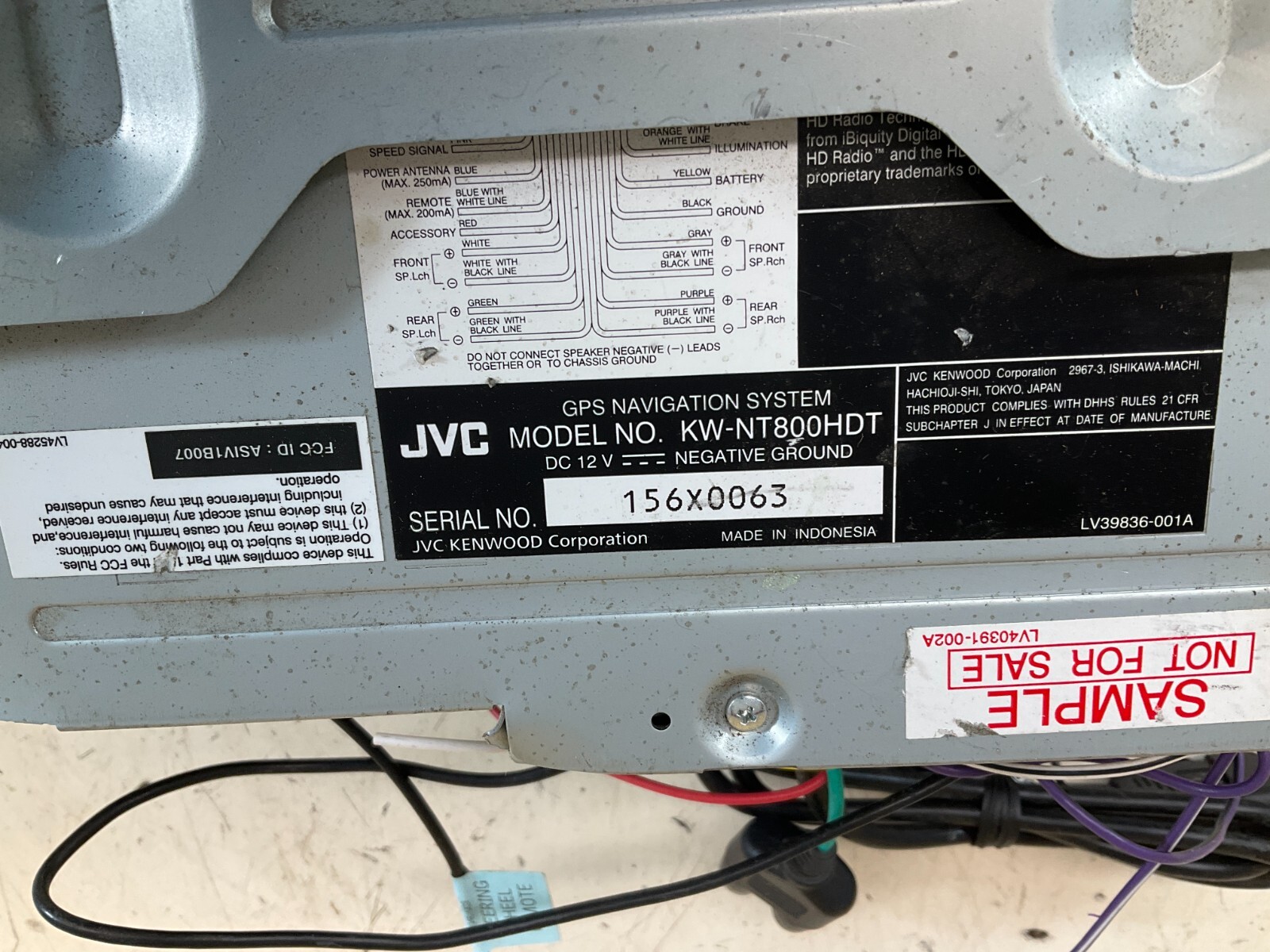 JVC KW-NT800HDT Navigation AM/FM Bluetooth Receiver S