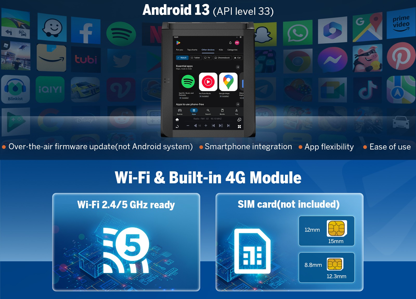 8-Core 12.1″ IPS Touch Screen Android Car Radio Stereo CarPlay 4G for Ford F-150