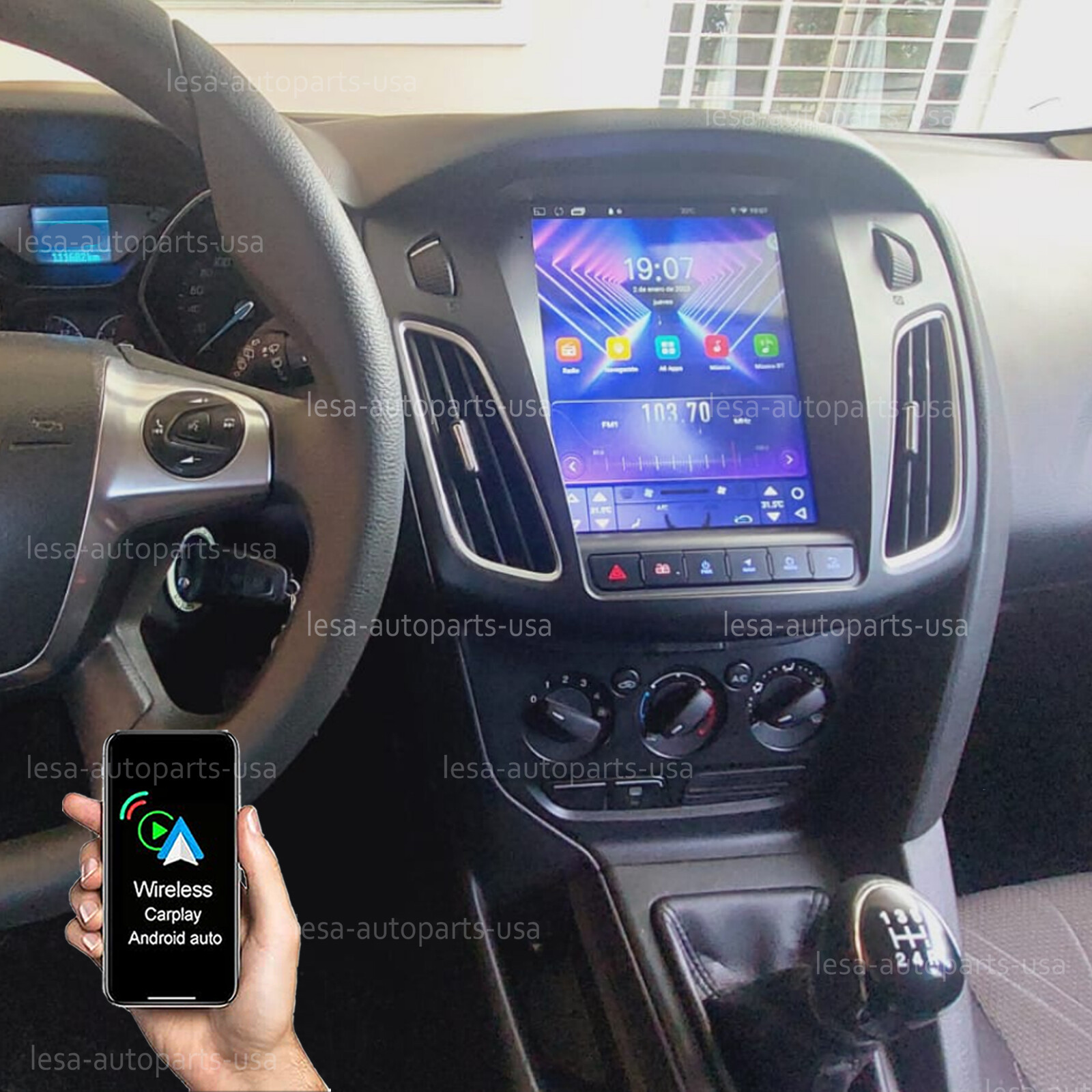 9.7″ For Ford Focus 2012-2018 Android 13 Apple Carplay Car Stereo Radio GPS Navi