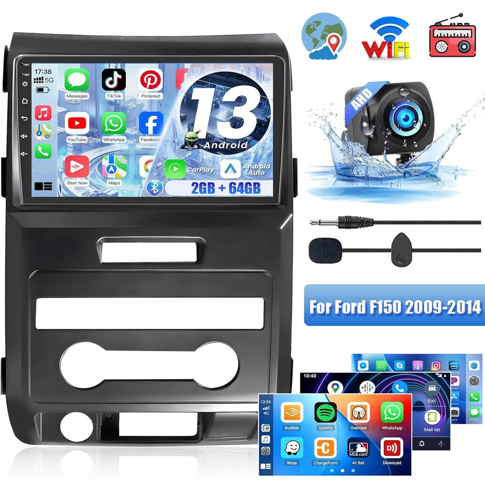 9″ For Ford F150 2009-2014 Android 13 Carplay Car Stereo Radio WiFi GPS Navi+CAM