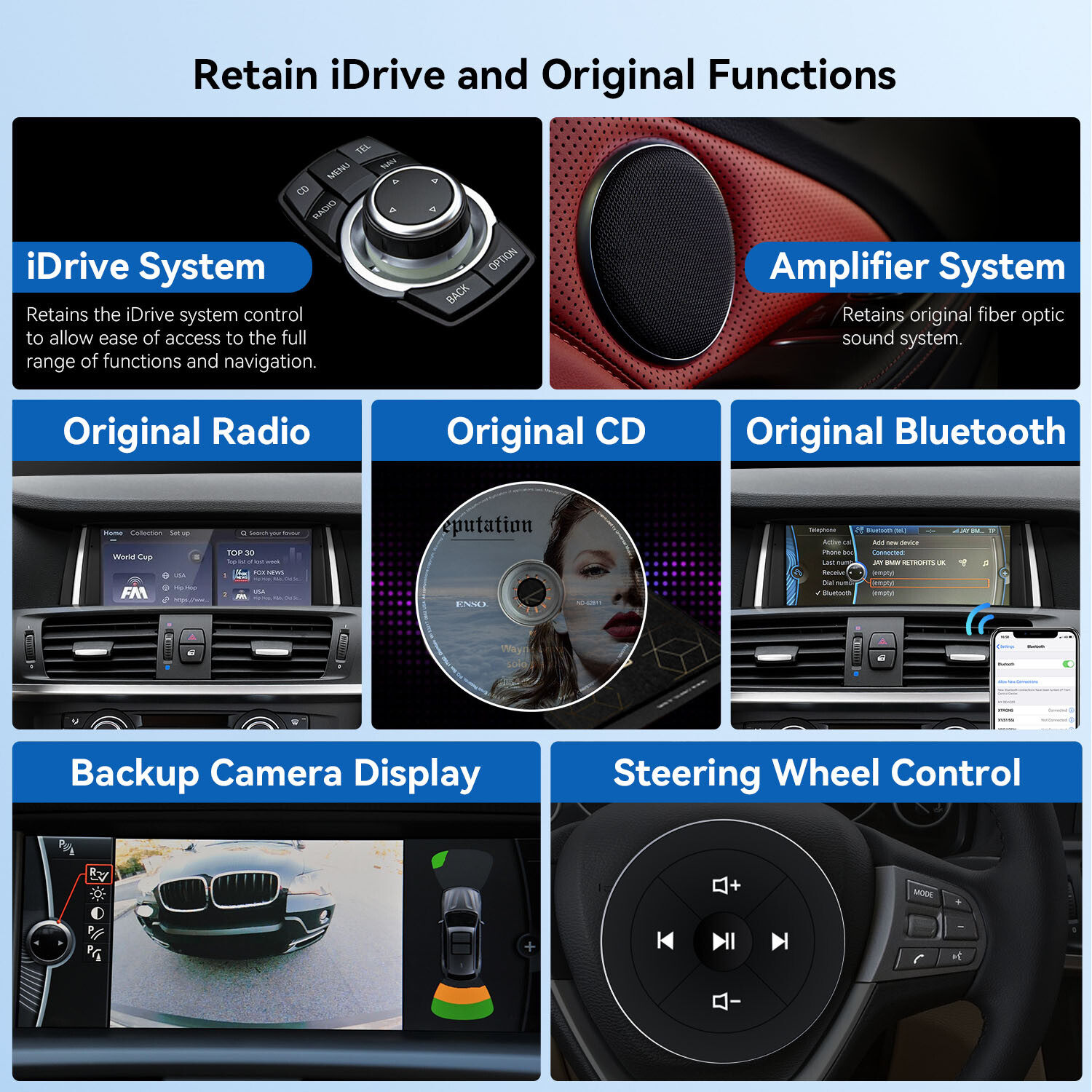 8.8″ Android 14 Car GPS Stereo 8Core 4+64GB CarPlay For BMW X3 F25 CIC 2011-2013
