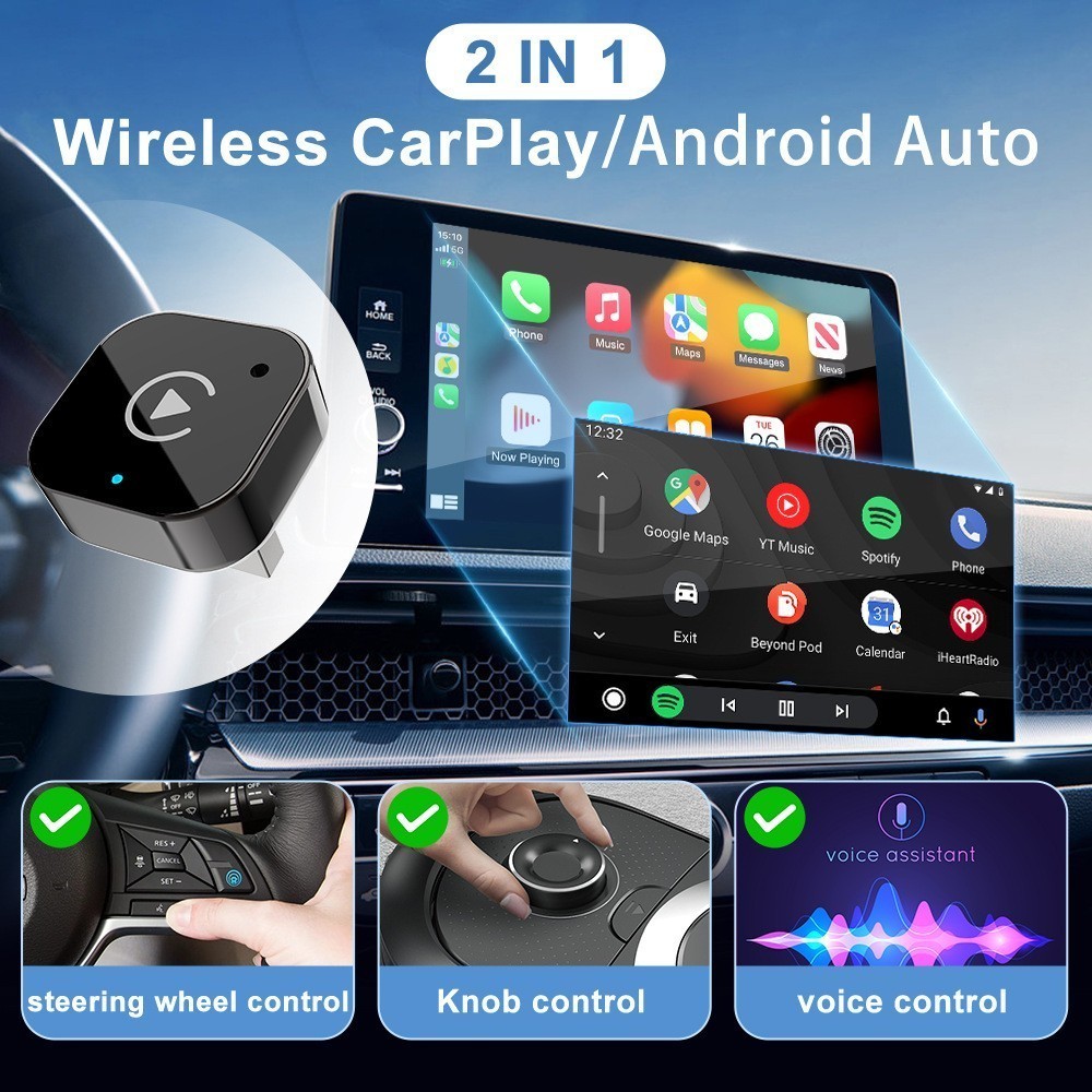2026 USB Wireless CarPlay Adapter For iPhone Apple Wireless Dongle Plug Play