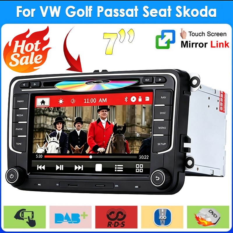 Car Radio For VW Golf 5 6 Plus Touran Passat B6/B7 Tiguan DAB+ SAT NAV CD+BT