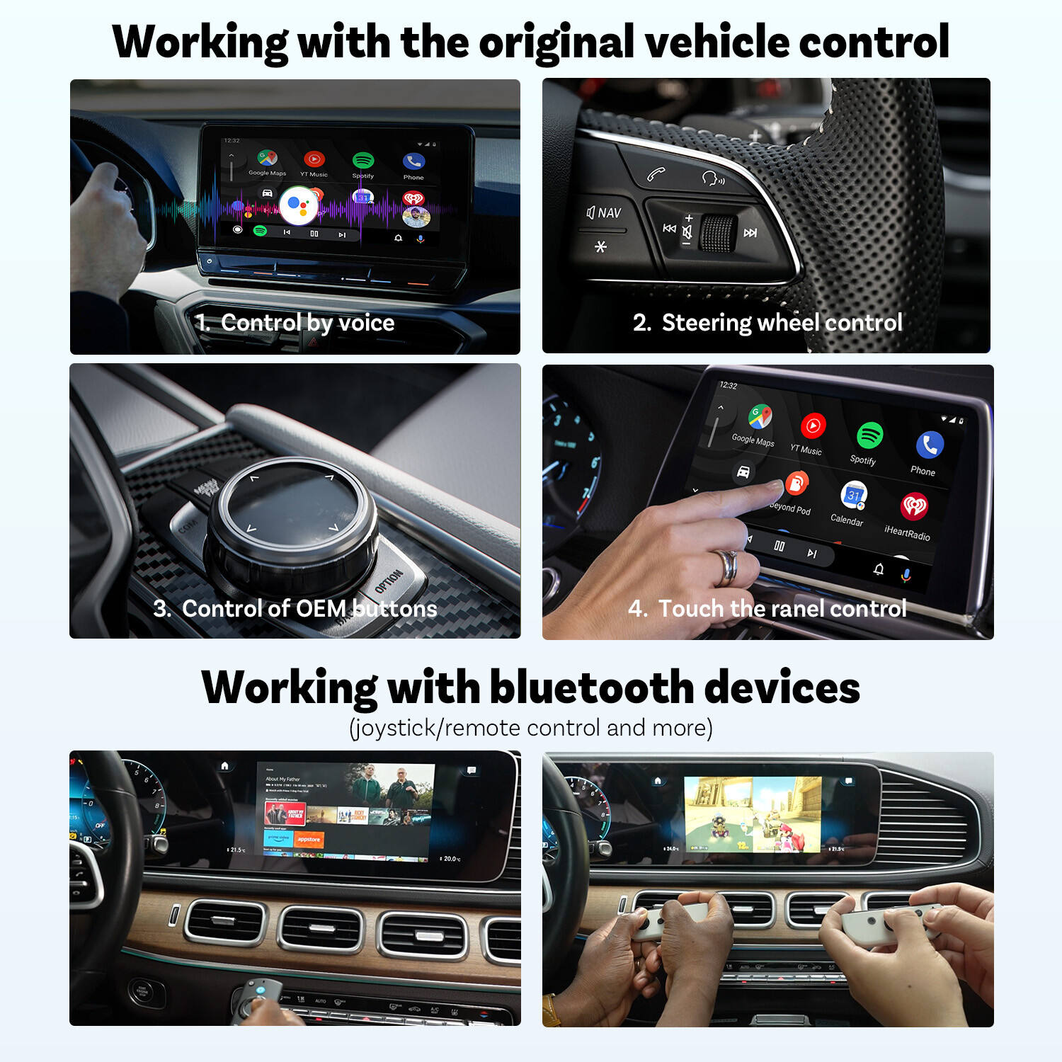 3in1 Ottocast EXP P3SE Android 12 AI Box Wireless CarPlay Adapter Youtube 4+64G