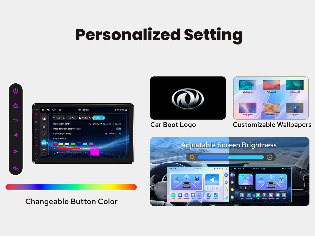 JOYING 9 Inch Double Din Universal Android 12 Radio Support FM Bluetooth HDMI SD