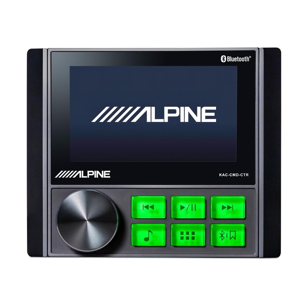 Alpine KAC-CMD-CTR Audio Receiver with Universal Marine Speaker Pods – Pair