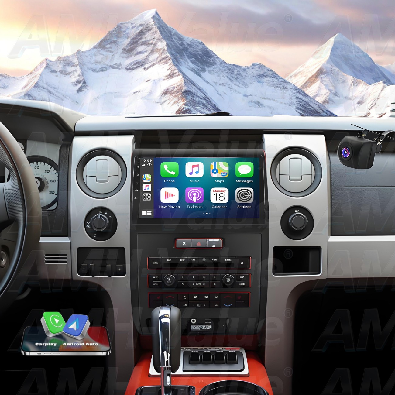 For Ford F150 2009-2014 Apple CarPlay 9″ Android 13 Car Stereo Radio GPS 2+32GB