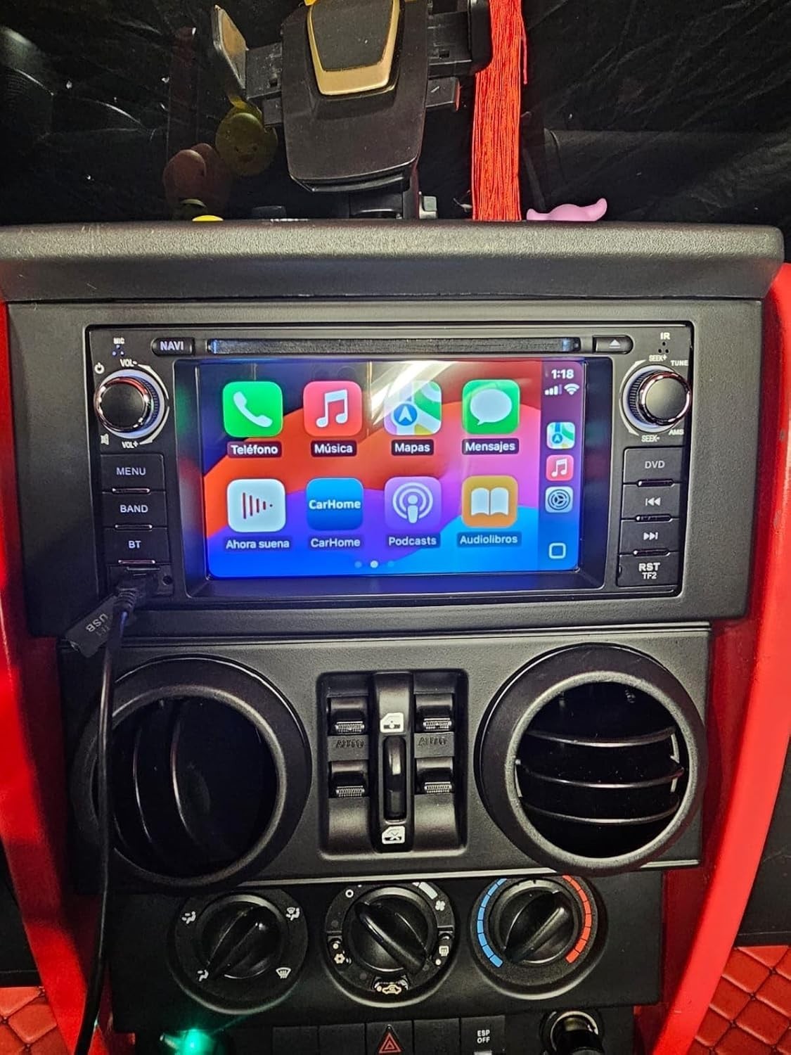 Plug Play Car Radio Stereo CD DVD FM Player with CarPlay For Jeep Dodge Chrysler