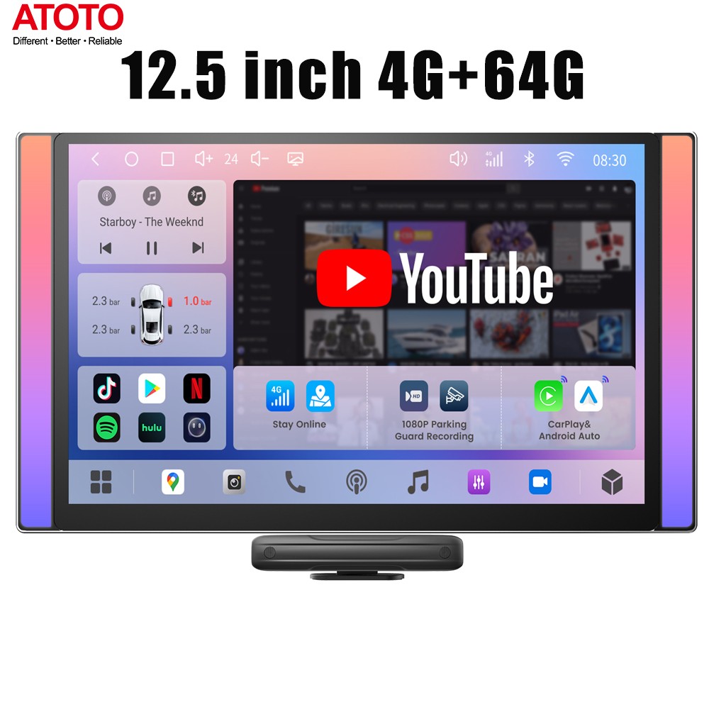 ATOTO 12.5″ Car Stereo Android 13 GenAI GPS 4G LTE All-round Driving Protection