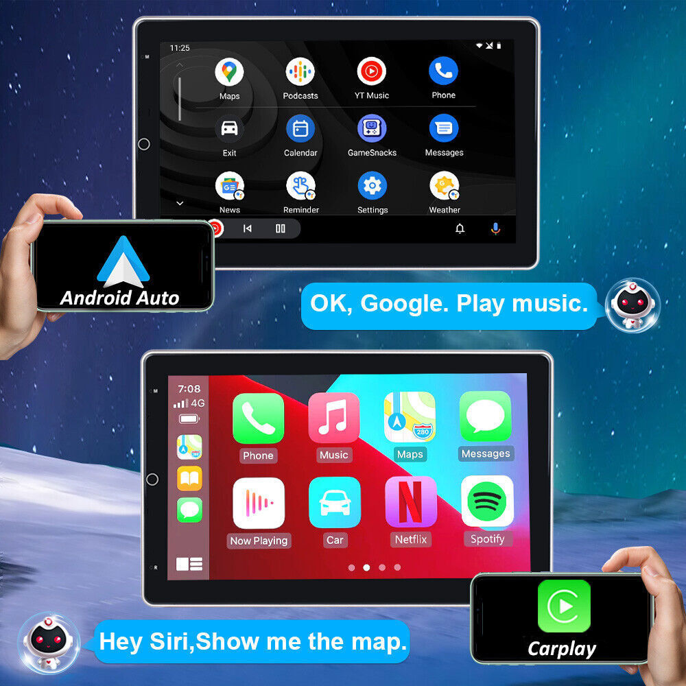 10″ 2DIN Android 13.0 Car Stereo Radio Carplay GPS Wifi Rotatable Screen 2G+32G