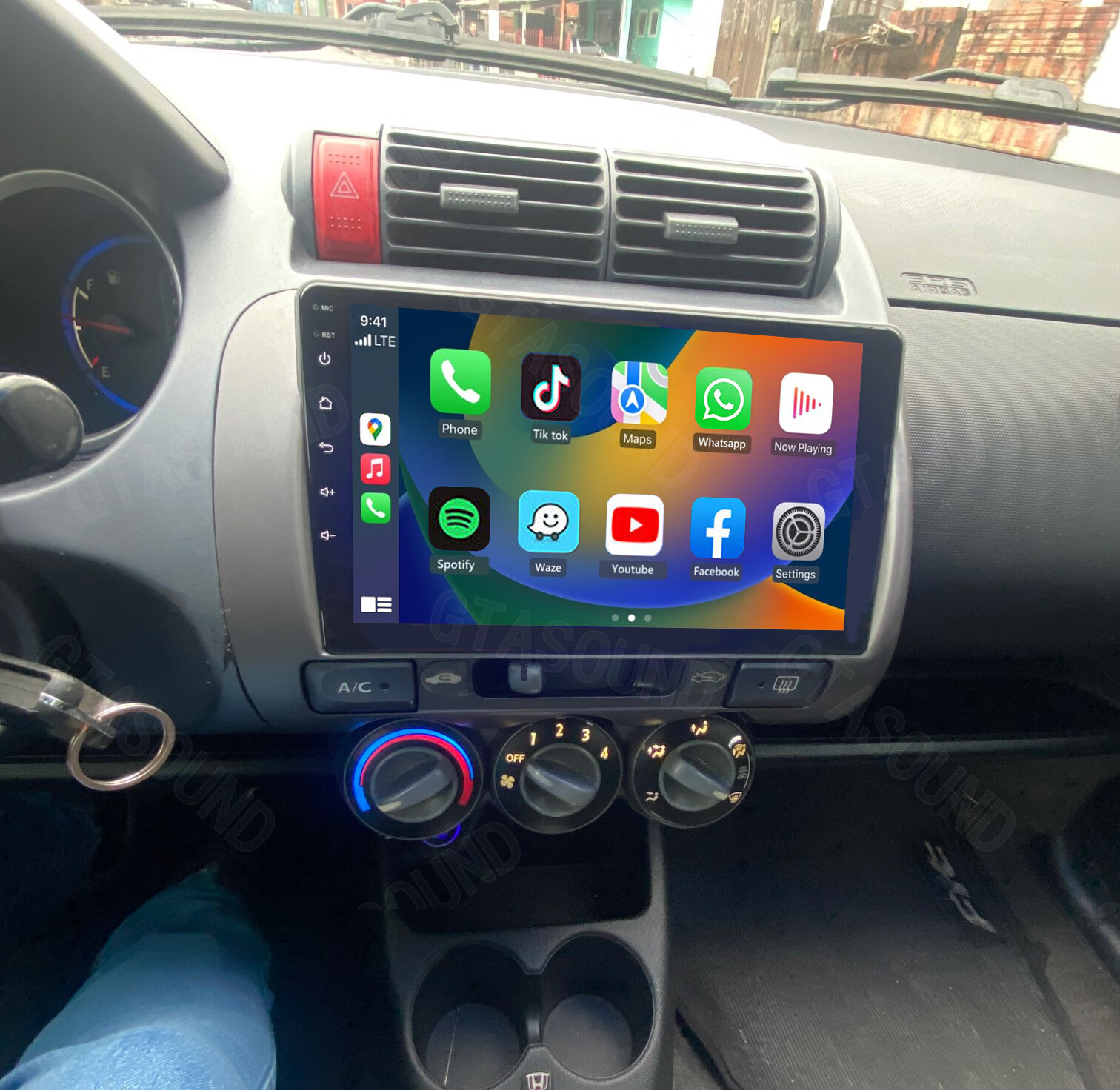 9” Car Radio Stereo GPS WiFi BT For Honda Fit Jazz 2006-2008 Carplay Android 14