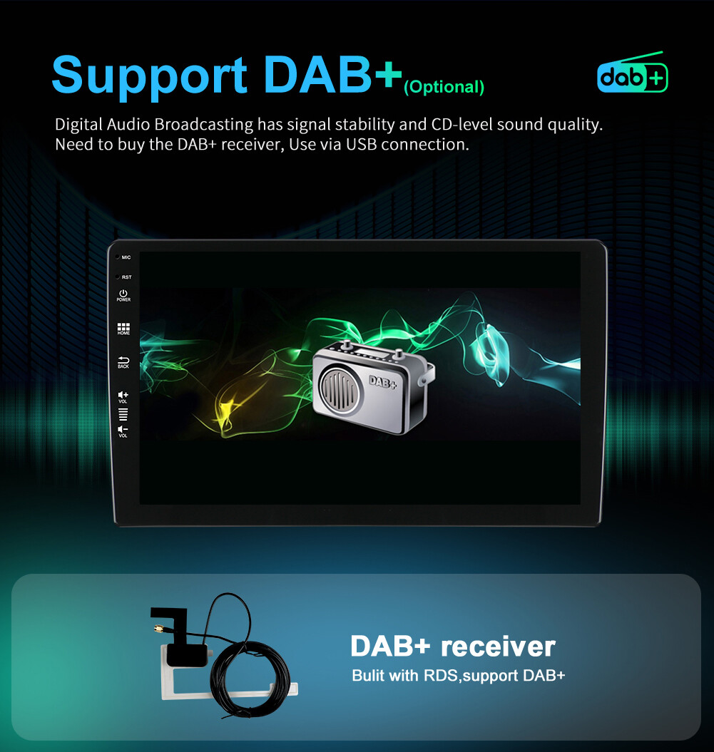 10.1”IPS Double 2 Din Car Stereo Radio GPS CarPlay Navi DSP SWC AM BT 8GB+256GB