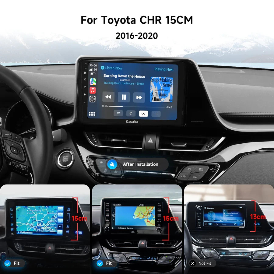Dasaita Car Radio 9″ for Toyota C-HR/CHR/C HR 2016-2020 CarPlay Stereo 8G+256G
