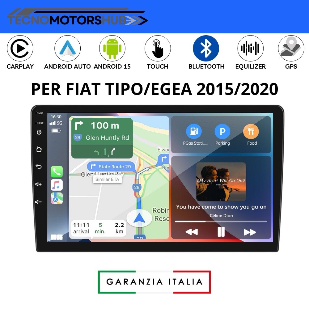 9” Android 15 CarPlay Car Stereo For Fiat Tipo/Aegea 2015-2020 Ships WiFI Bt 4+64GB
