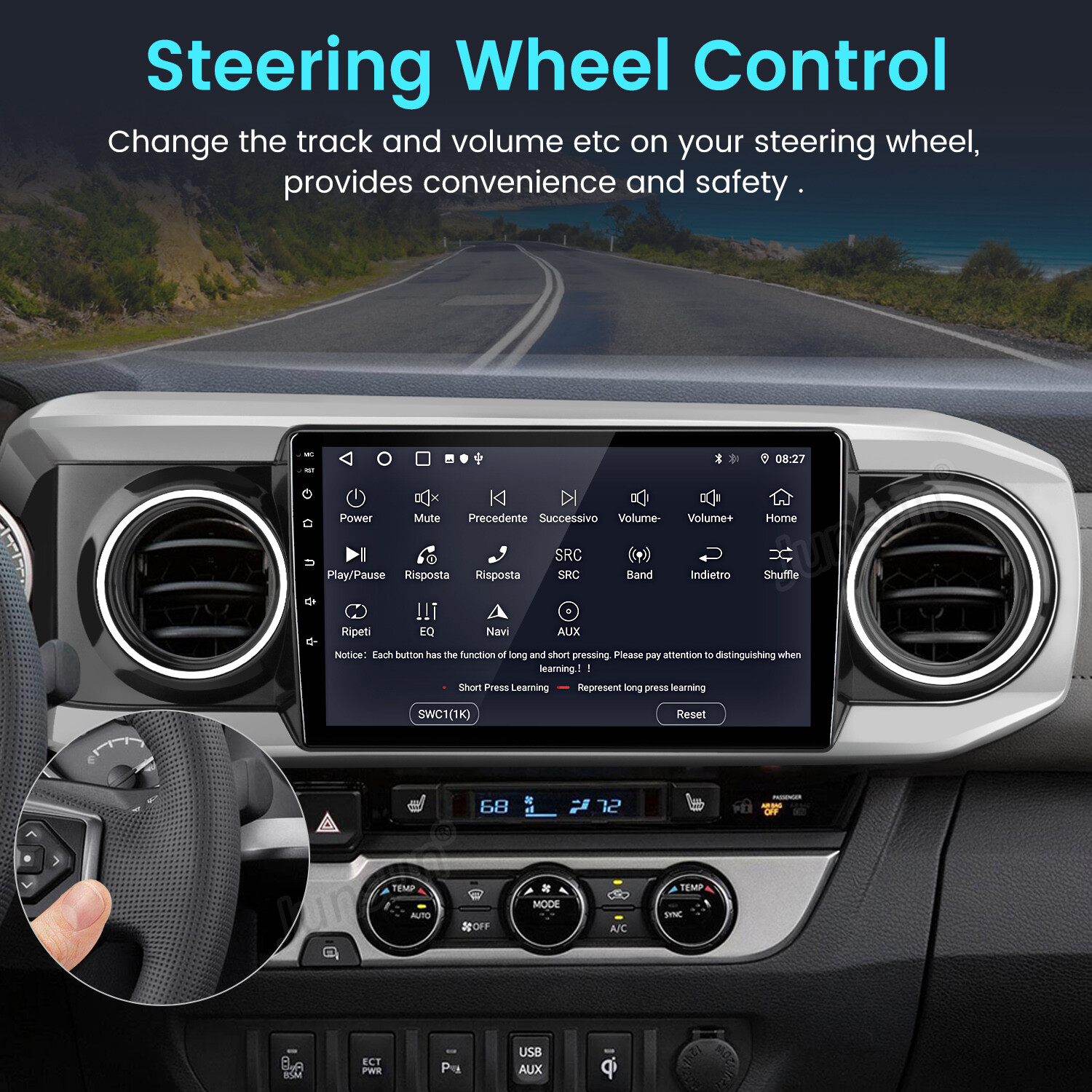 64G Android Car Stereo Radio For Toyota Tacoma 2016-2021 Carplay GPS Navi FM RDS