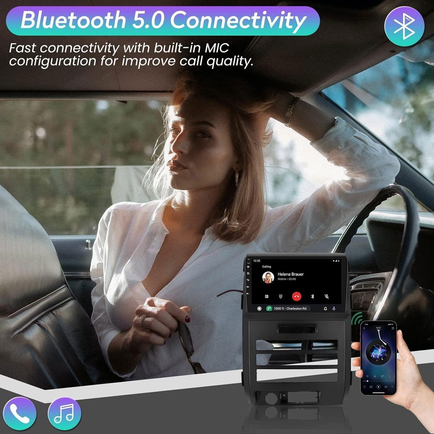 9″ Car Stereo Radio GPS Navi Android 15 CarPlay For Ford F150 2009-2014 F-150