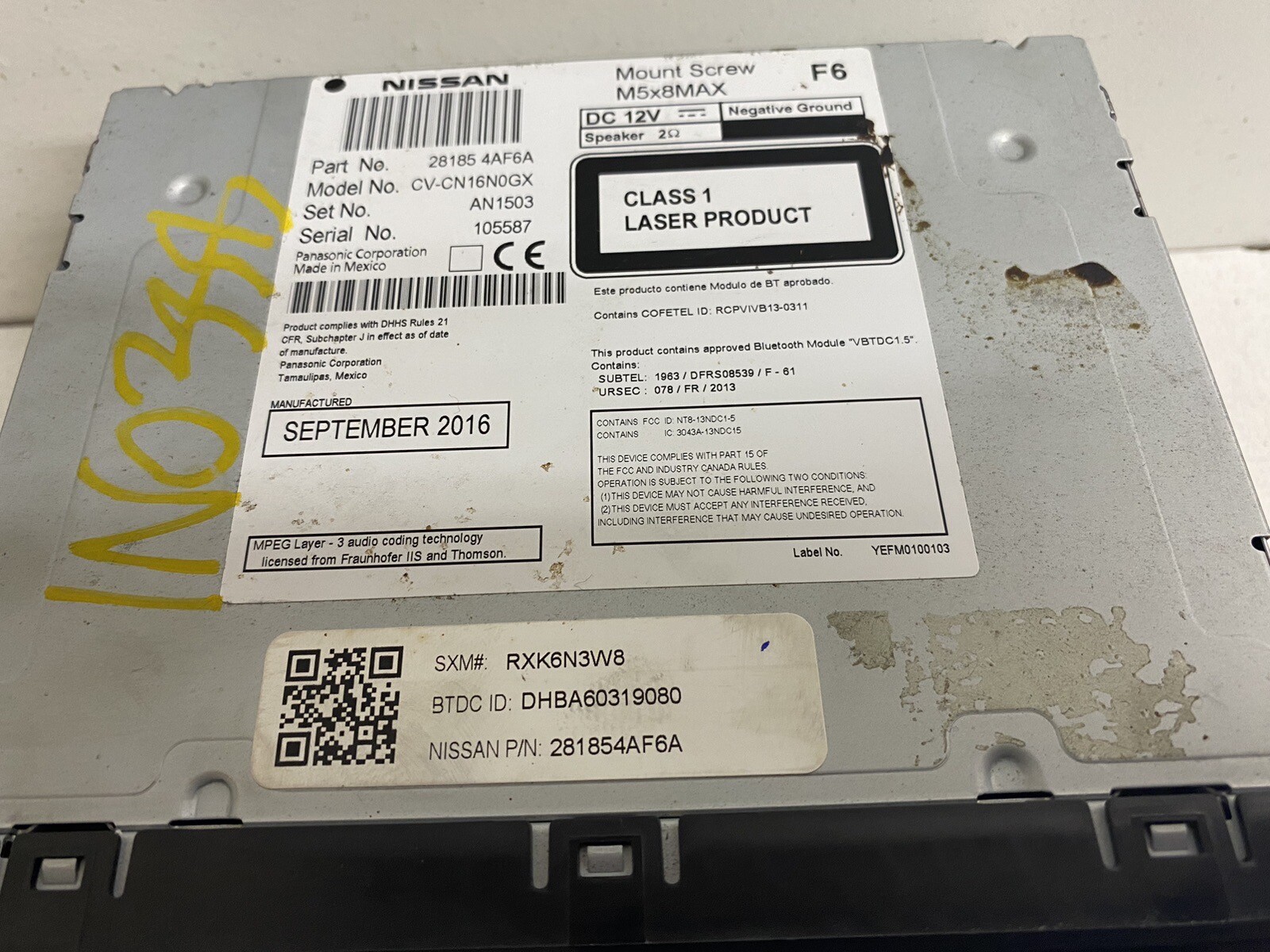 2017-2019 Nissan Sentra NON-NAV 5.0″ Screen Radio Stereo 2 DIN Disc CD Player