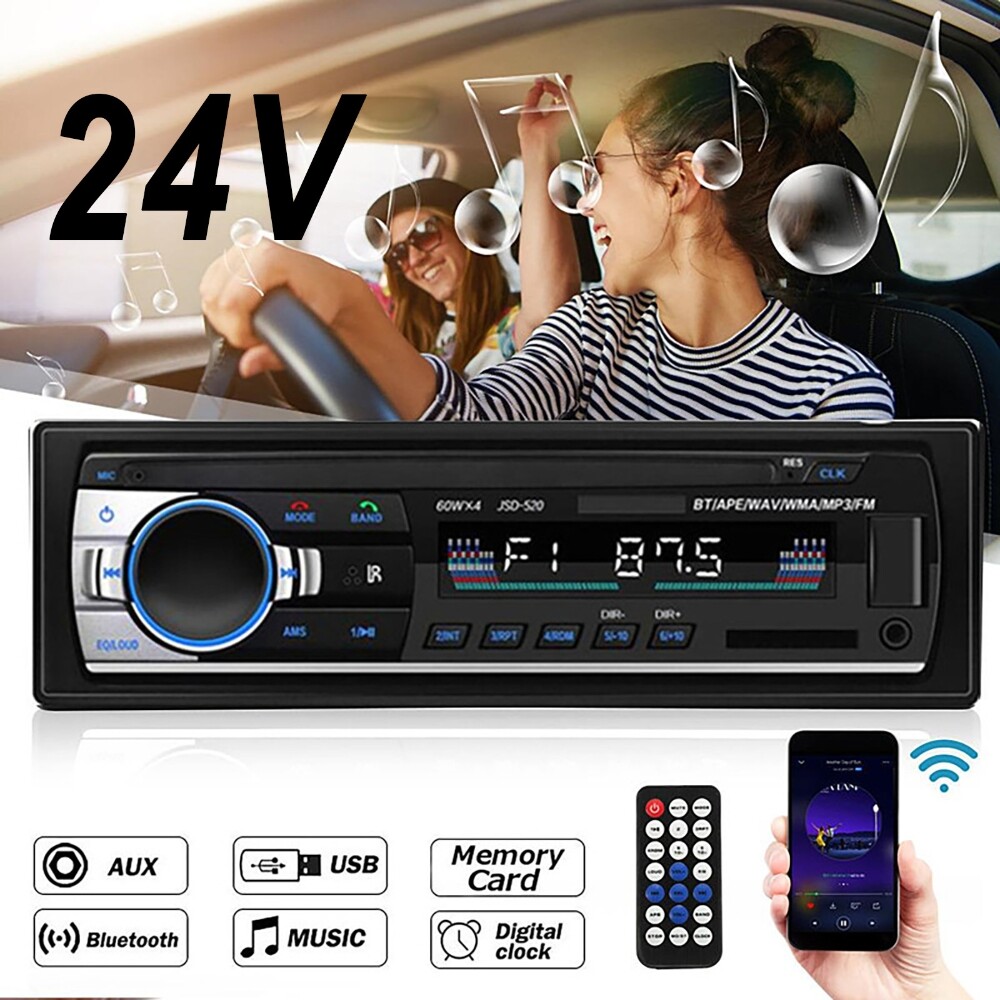 60W MP3/MP4/MP5/WMA/WAV/FLAC 24V Radio FM Remote Car Player Stereo Receiver Kit