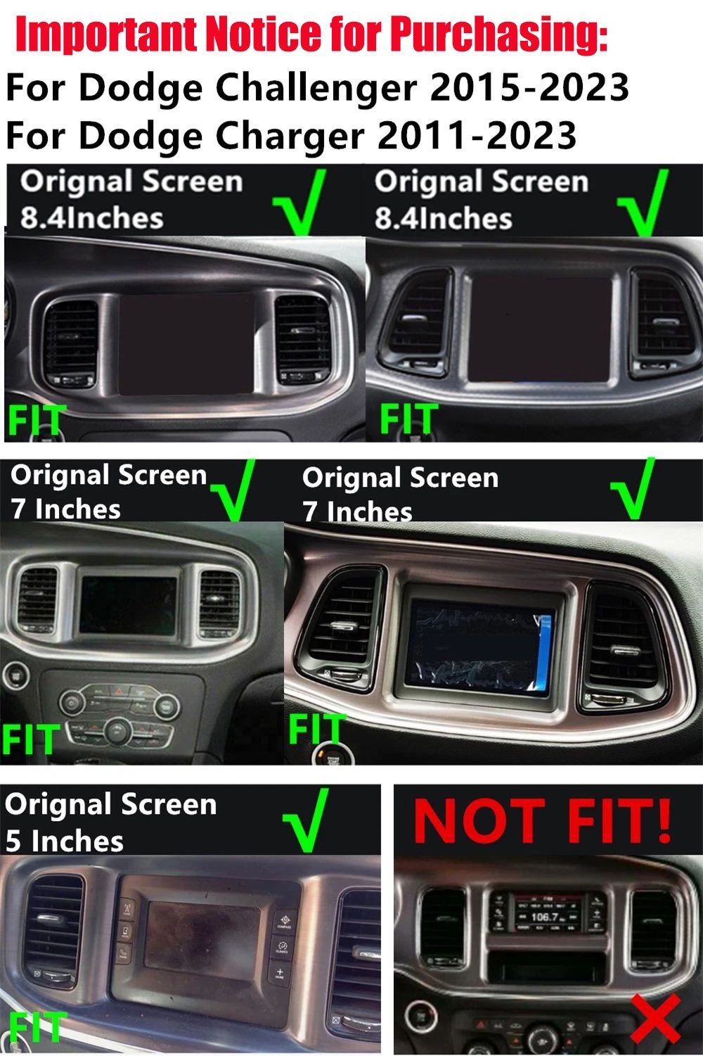 For 2011-2023 Dodge Charger Apple Carplay Android 14 Stereo Radio GPS Head Unit