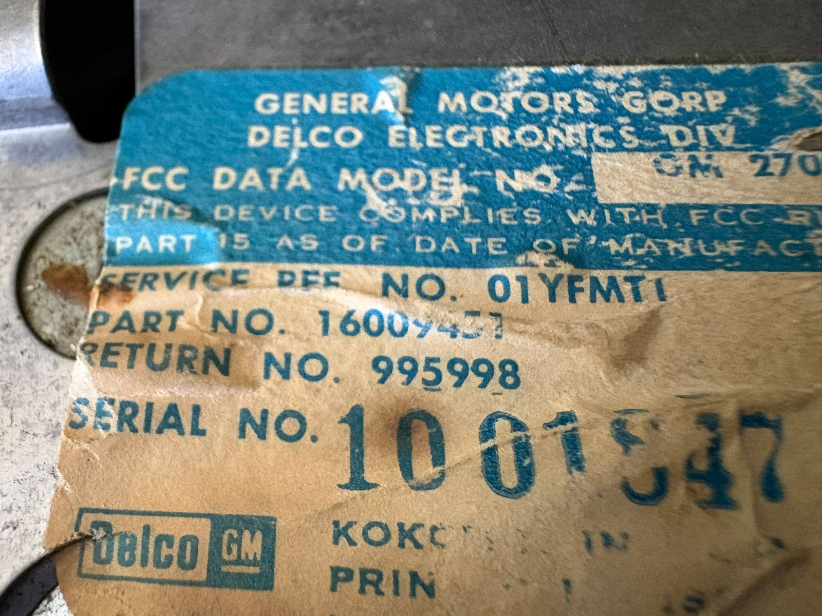 1978-1980 Corvette Original GM/Delco AM FM Stereo Radio 8 Track 79 80 GM 2700