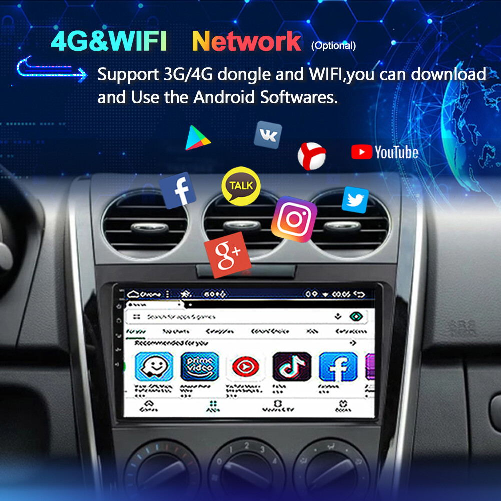 6+128GB For Mazda CX-7 2007-2014 Android 14 Car Stereo Radio GPS CarPlay DSP AHD