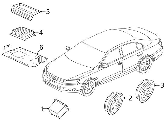 Genuine Volkswagen Radio Control Unit 5C0-035-200-E